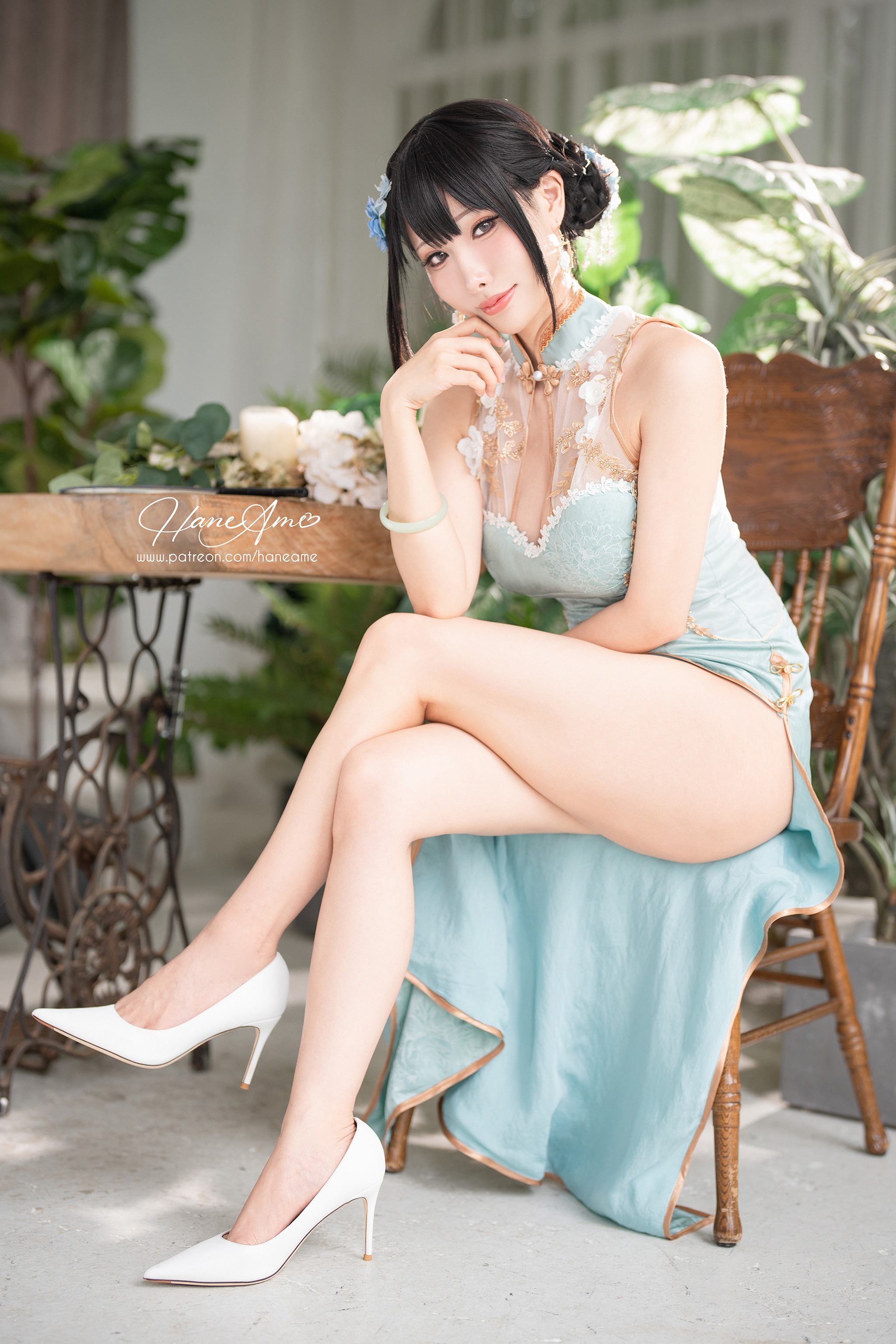 图片[1]-雨波HaneAme – NO.290 Original Jade Qipao  绿韵旗袍[30P]-XikXak